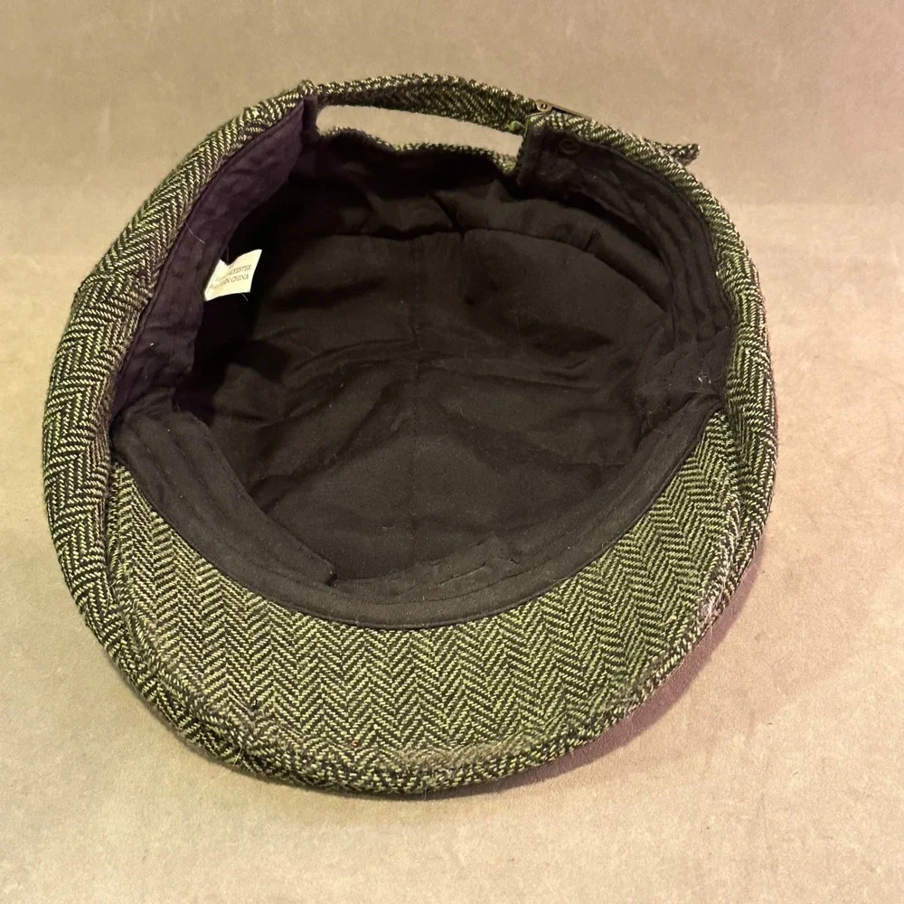 St Louis Cardinals MLB Herringbone Flat Cap Olive Green Adjustable Driving Hat‎
